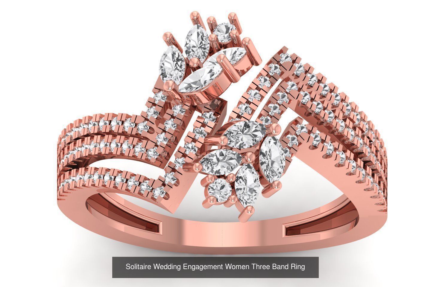58 Engagement Wedding Women Three Band Rings Collection _33