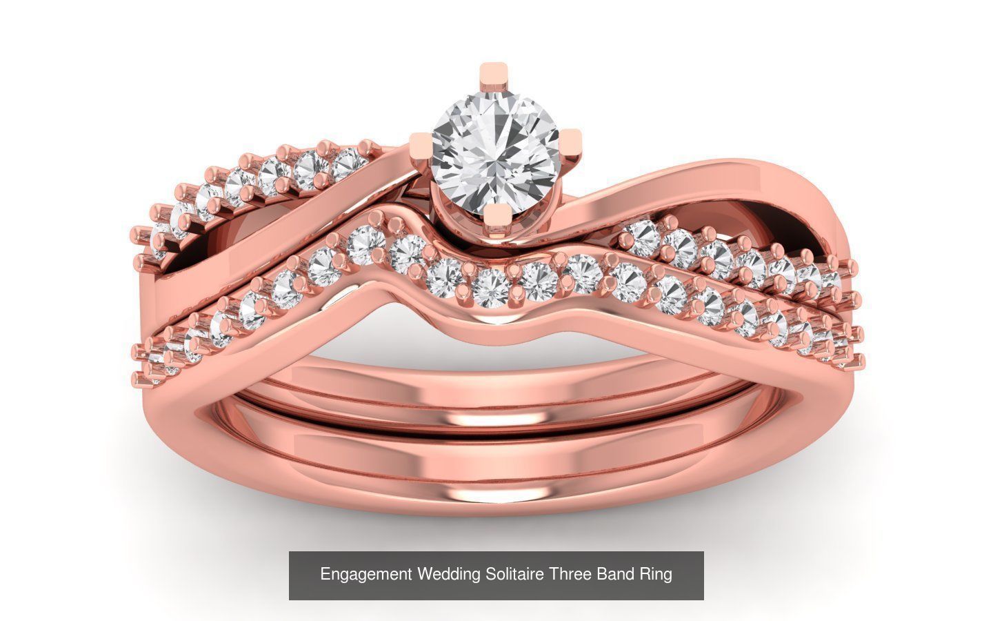 58 Engagement Wedding Women Three Band Rings Collection _61