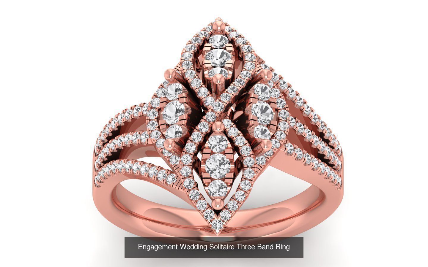 58 Engagement Wedding Women Three Band Rings Collection _57