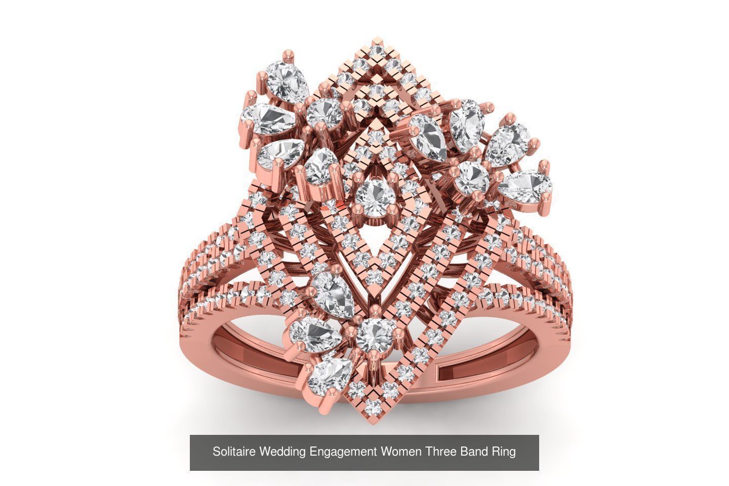 58 Engagement Wedding Women Three Band Rings Collection _32