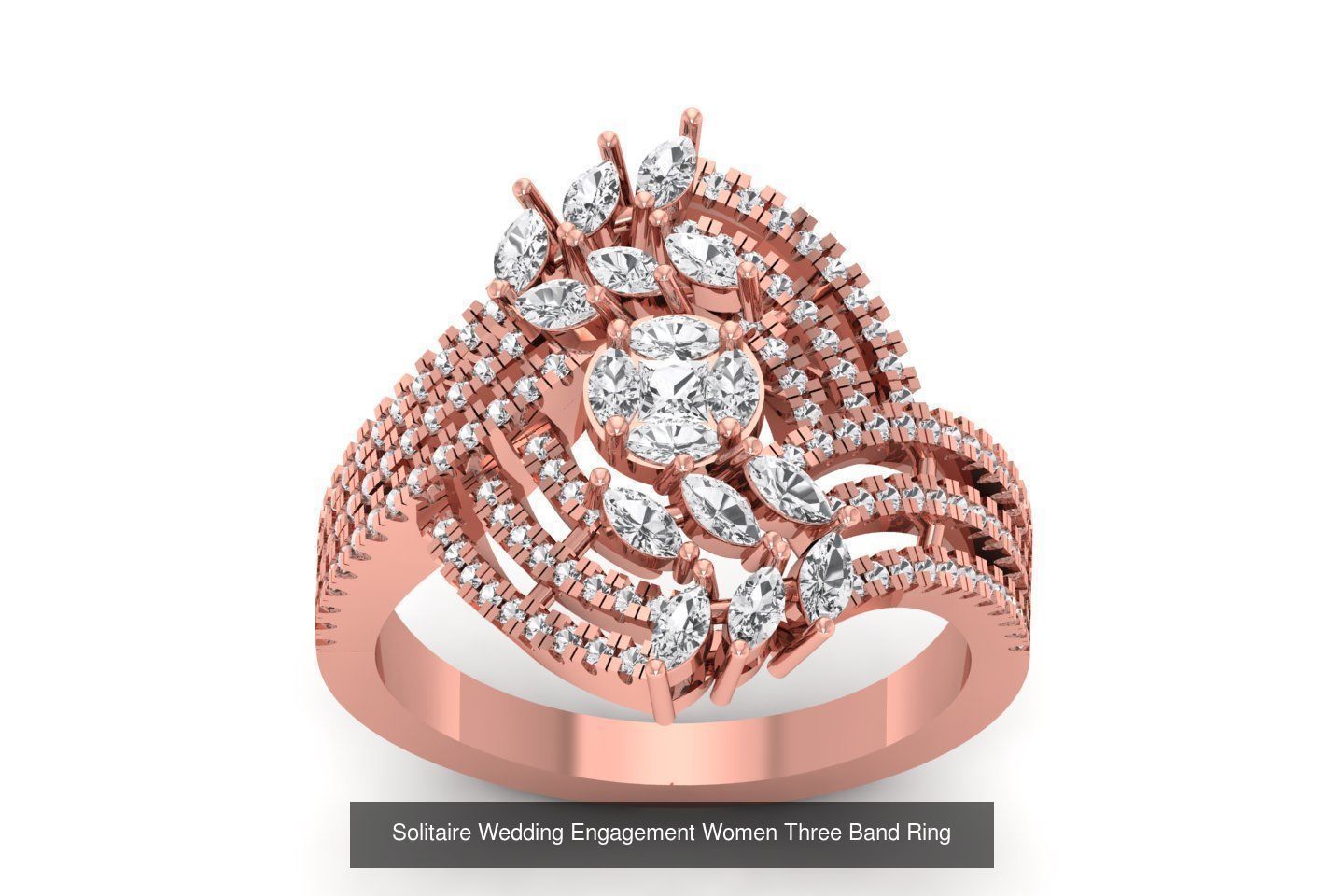 58 Engagement Wedding Women Three Band Rings Collection _31