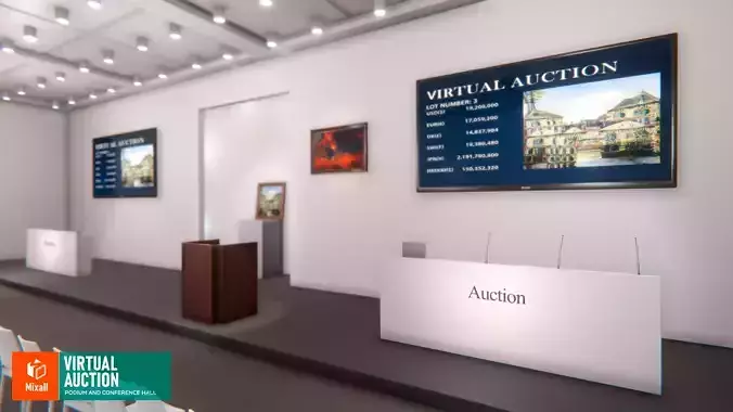 Virtual auction - podium and conference hall