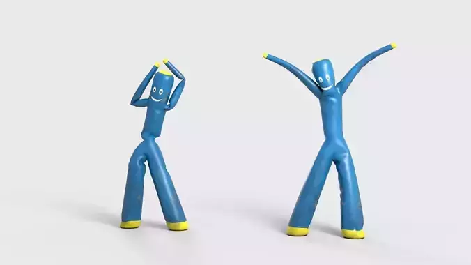 Windman Animated Alembic Sequences Low-poly 3D model