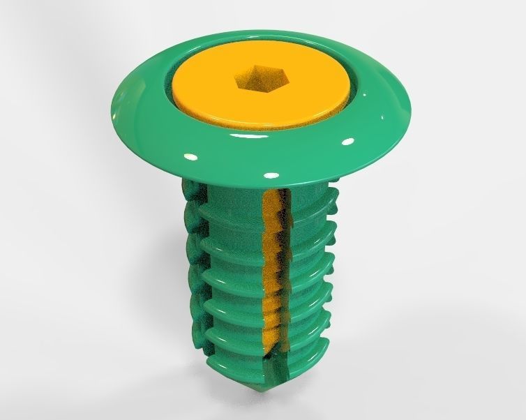 Retainer Blind Rivet Screw Type Version-03 3D print model_2