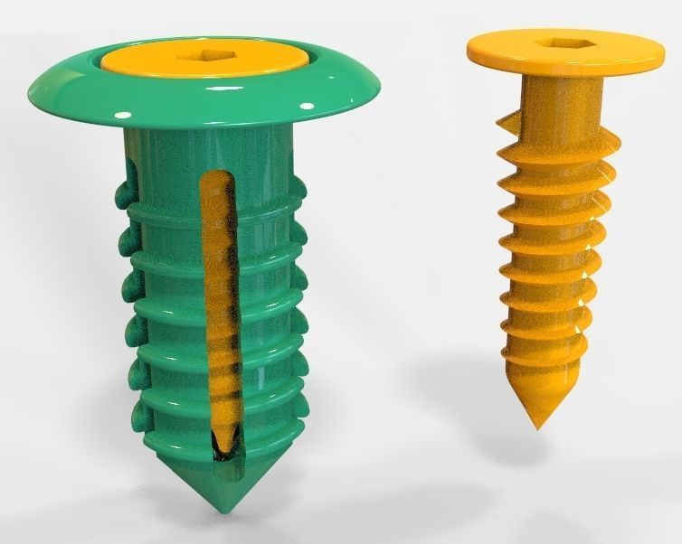 Retainer Blind Rivet Screw Type Version-03 3D print model_16