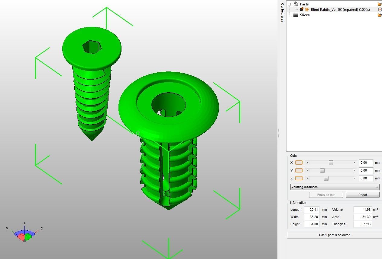 Retainer Blind Rivet Screw Type Version-03 3D print model_8