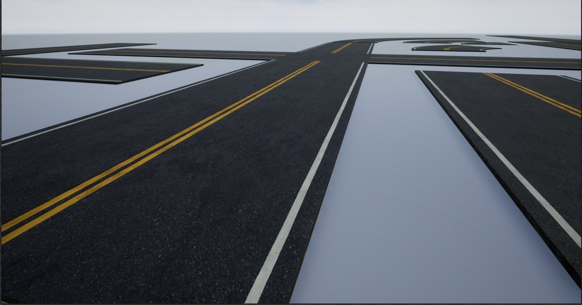 Modular Destroyed-Fine Lined American Roads 2K Low-poly 3D model_13