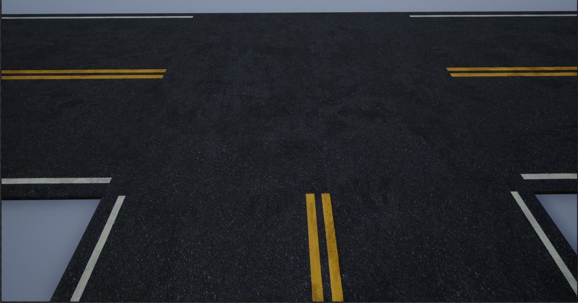 Modular Destroyed-Fine Lined American Roads 2K Low-poly 3D model_26