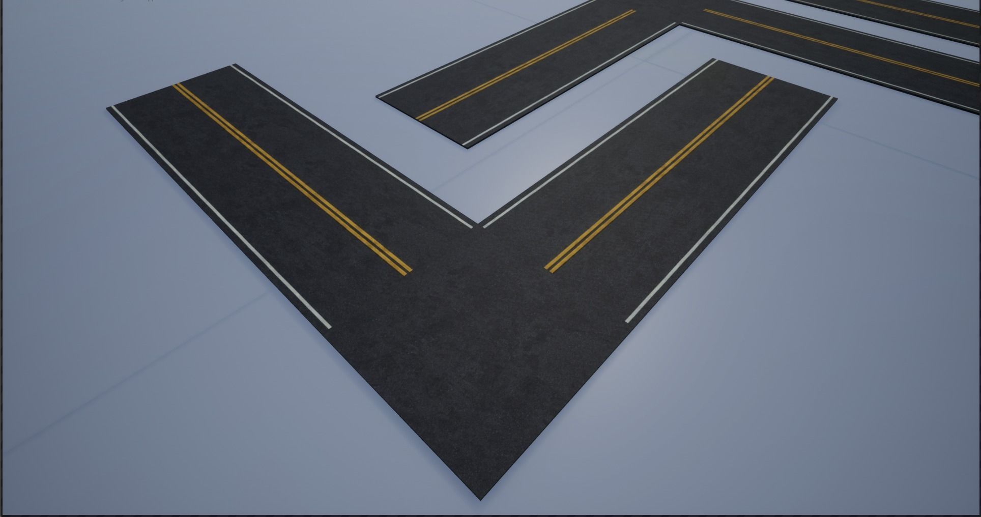 Modular Destroyed-Fine Lined American Roads 2K Low-poly 3D model_15