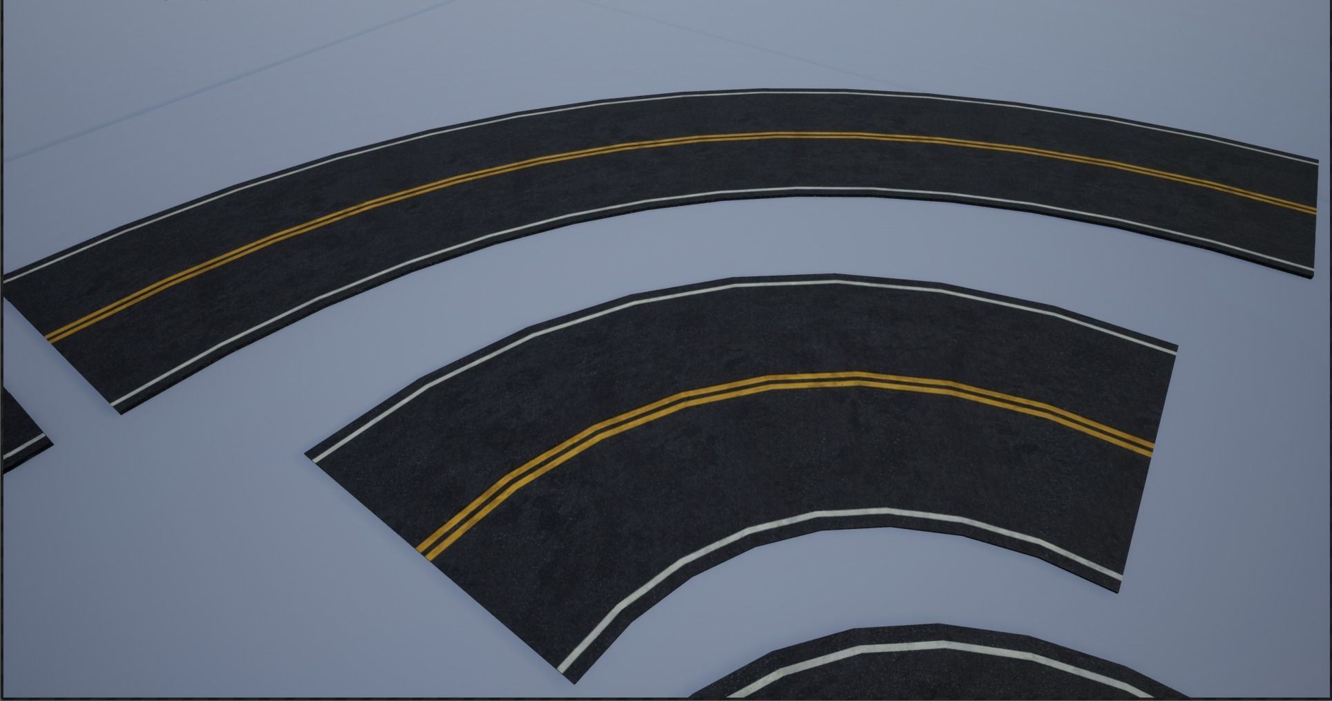 Modular Destroyed-Fine Lined American Roads 2K Low-poly 3D model_20