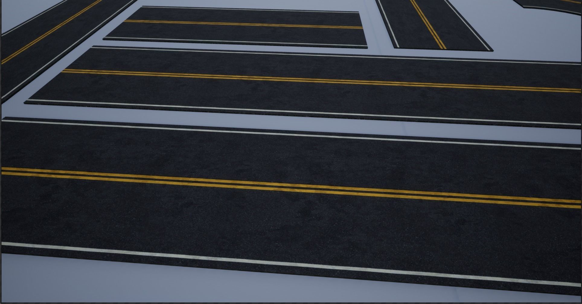 Modular Destroyed-Fine Lined American Roads 2K Low-poly 3D model_22