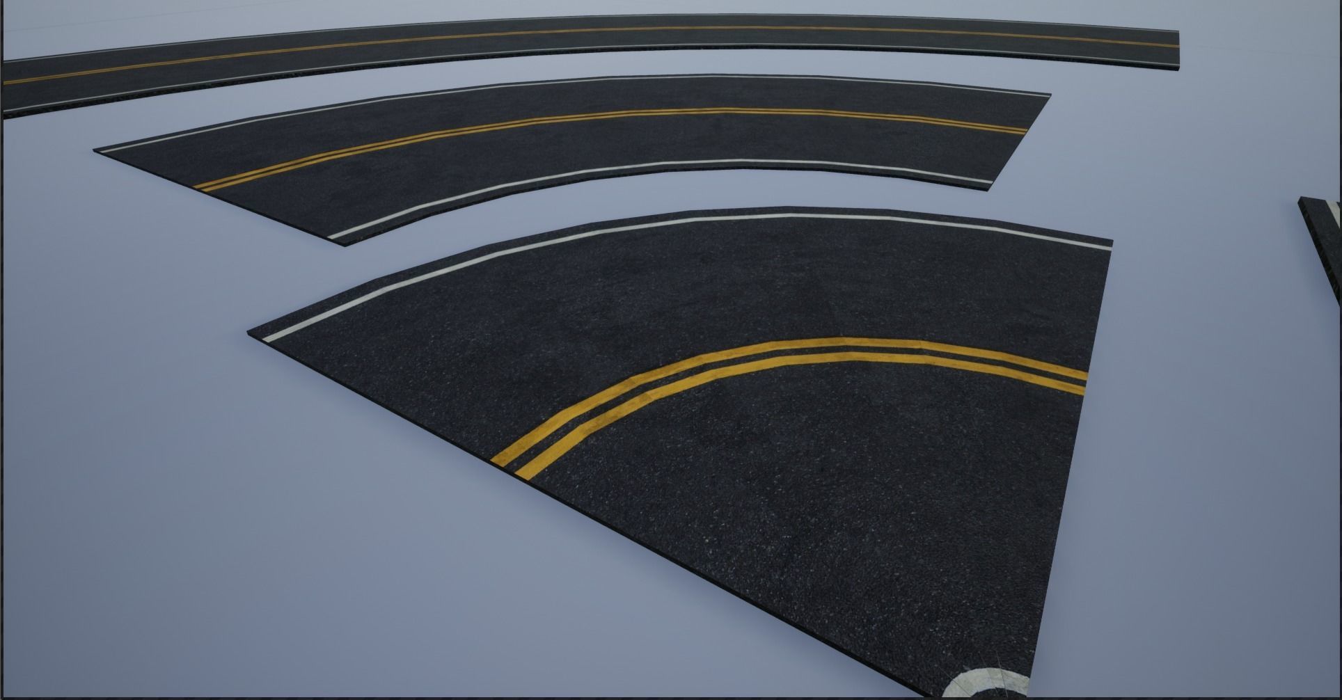 Modular Destroyed-Fine Lined American Roads 2K Low-poly 3D model_18