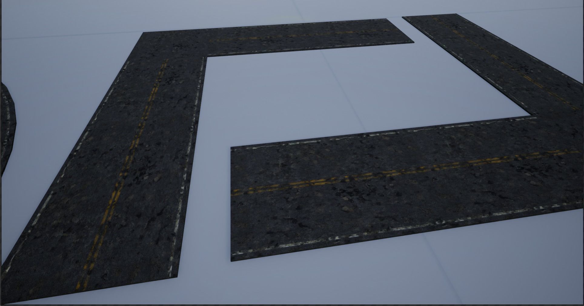 Modular Destroyed-Fine Lined American Roads 2K Low-poly 3D model_5