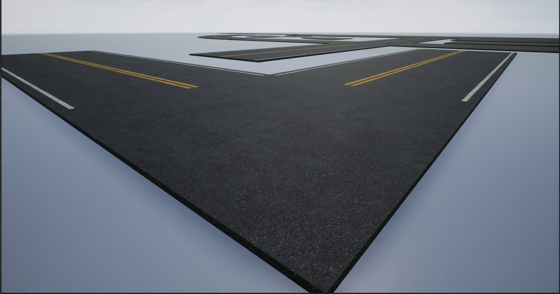 Modular Destroyed-Fine Lined American Roads 2K Low-poly 3D model_14