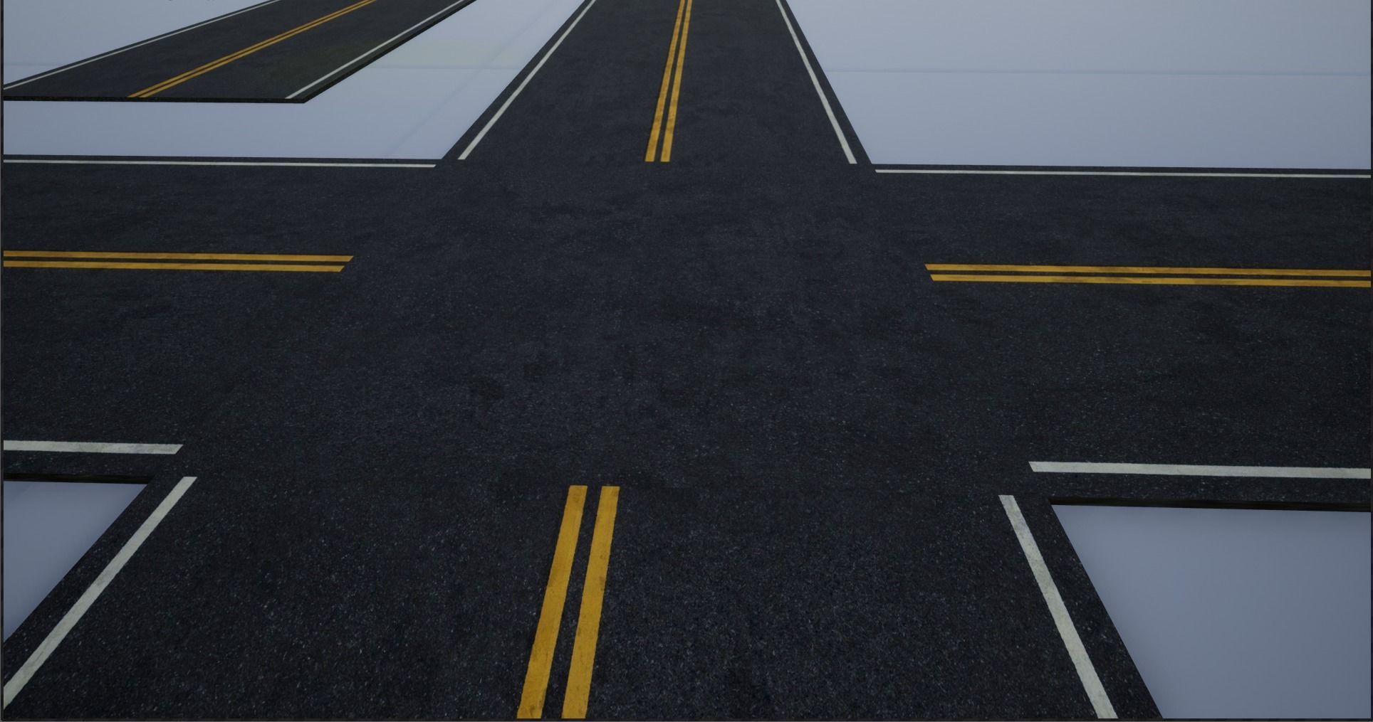 Modular Destroyed-Fine Lined American Roads 2K Low-poly 3D model_25