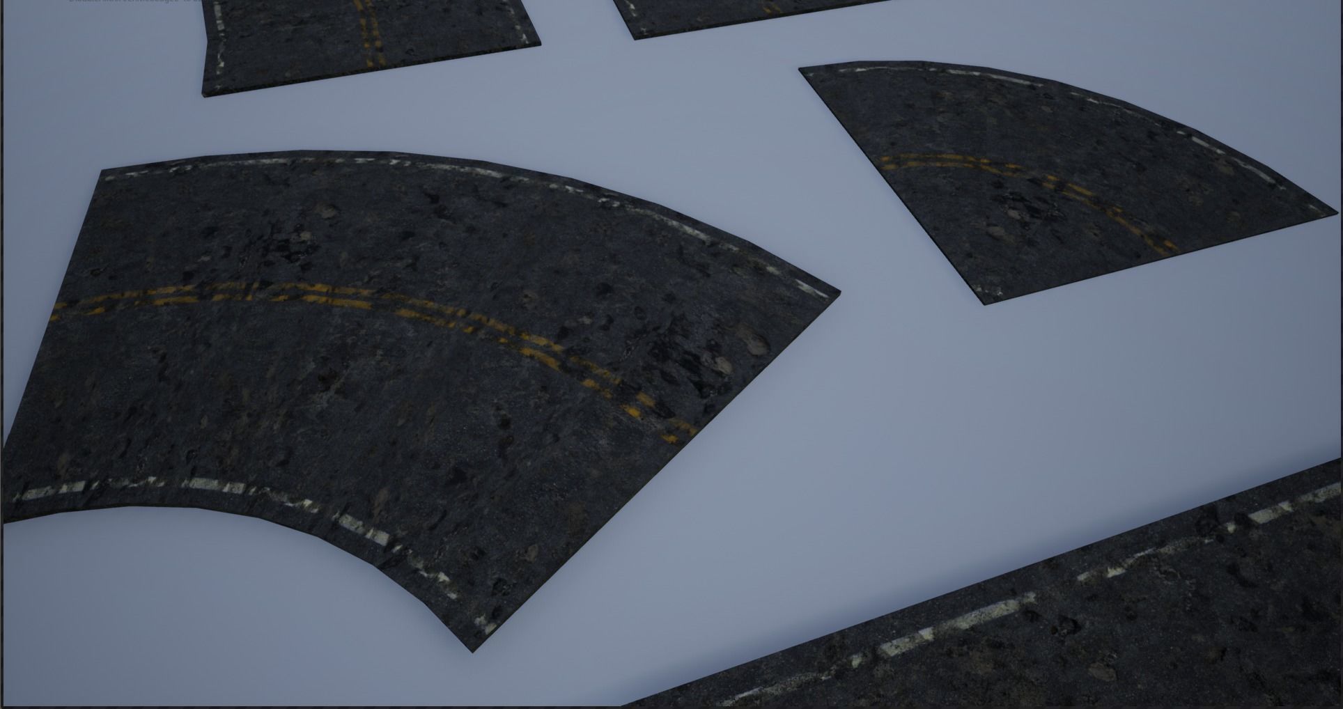 Modular Destroyed-Fine Lined American Roads 2K Low-poly 3D model_4