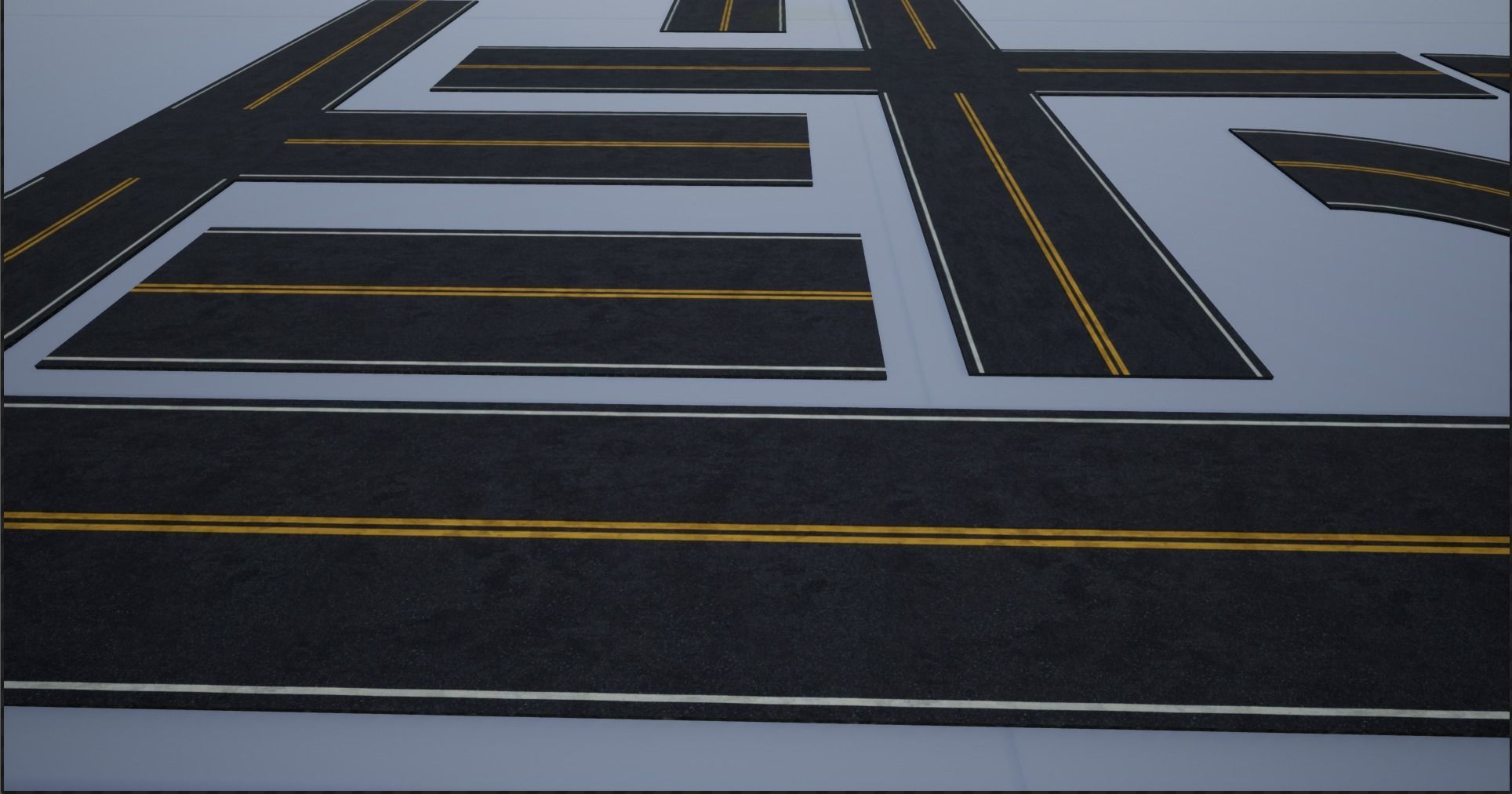 Modular Destroyed-Fine Lined American Roads 2K Low-poly 3D model_23