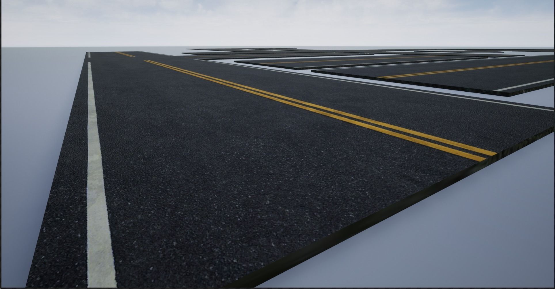 Modular Destroyed-Fine Lined American Roads 2K Low-poly 3D model_11