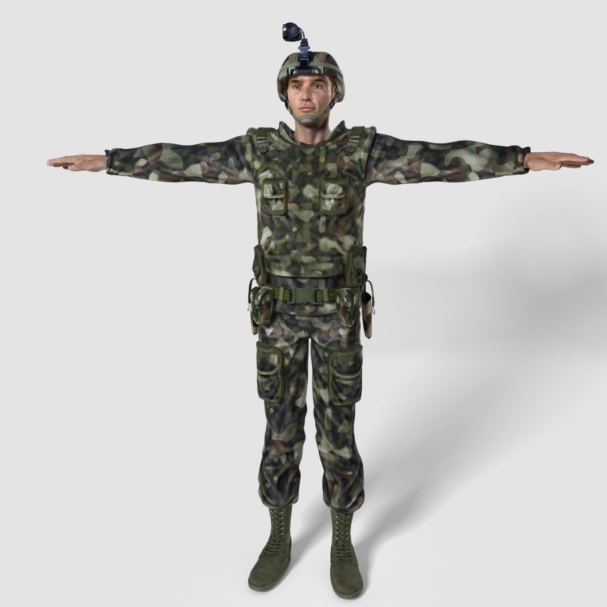 Low Poly Soldier Rigged Character Low-poly 3D model_2