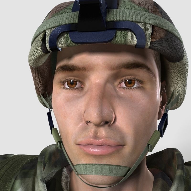 Low Poly Soldier Rigged Character Low-poly 3D model_5