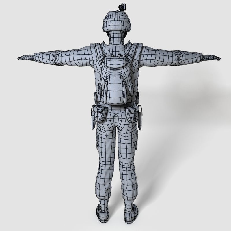 Low Poly Soldier Rigged Character Low-poly 3D model_15