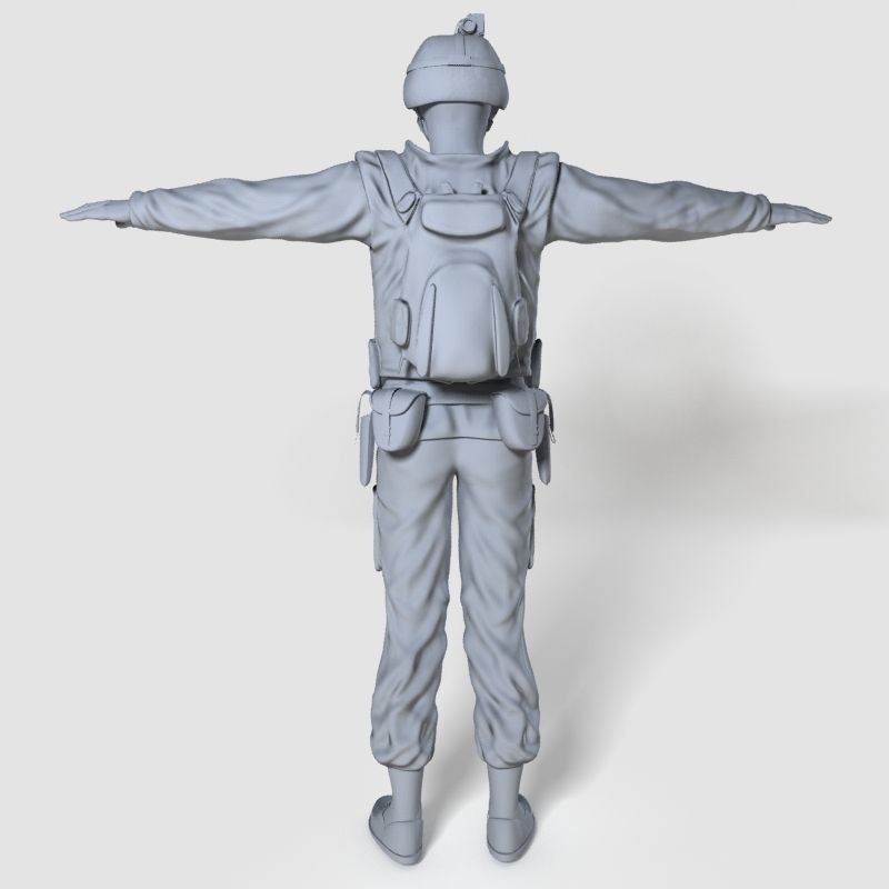 Low Poly Soldier Rigged Character Low-poly 3D model_12