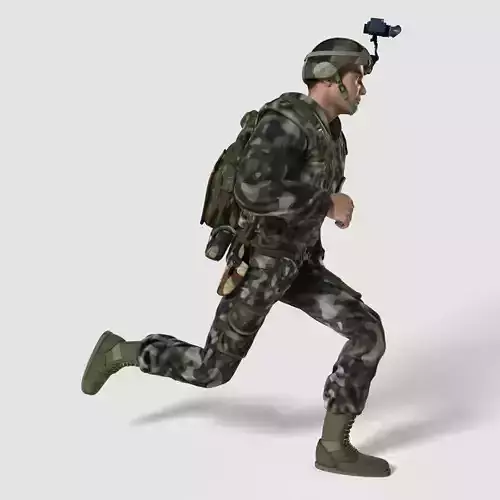 Low Poly Soldier Rigged Character Low-poly 3D model