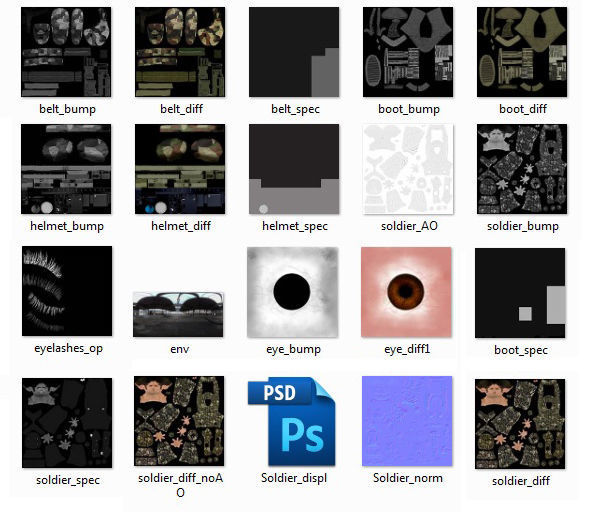 Low Poly Soldier Rigged Character Low-poly 3D model_11