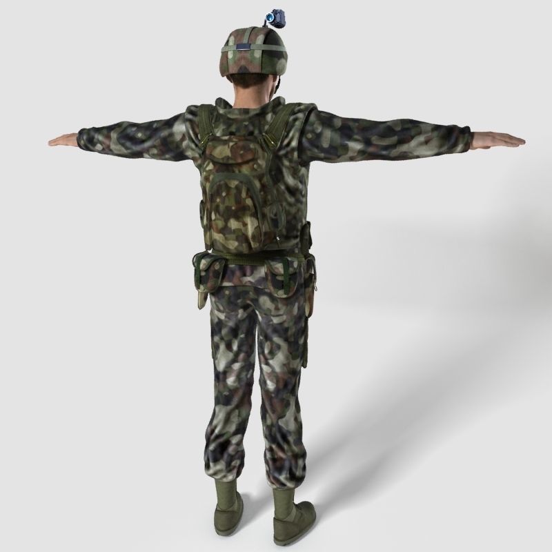 Low Poly Soldier Rigged Character Low-poly 3D model_3