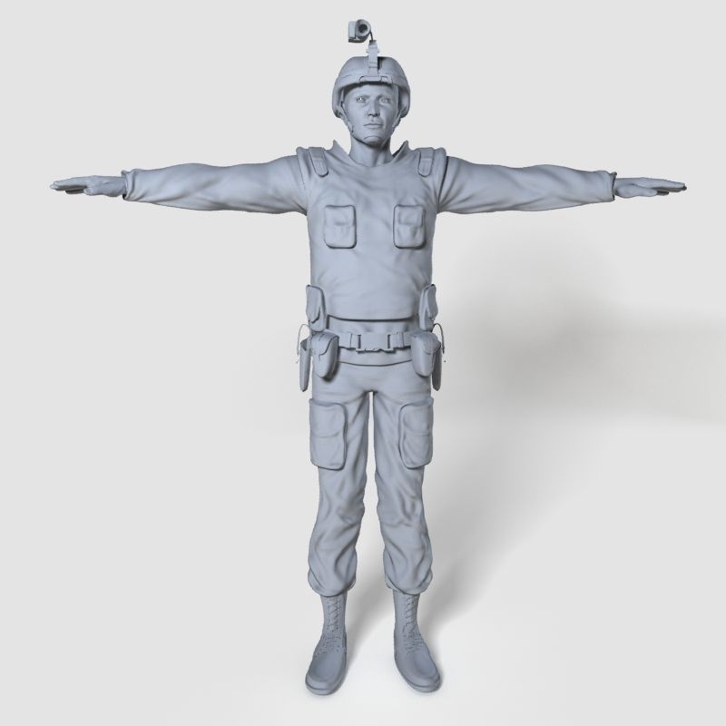 Low Poly Soldier Rigged Character Low-poly 3D model_13