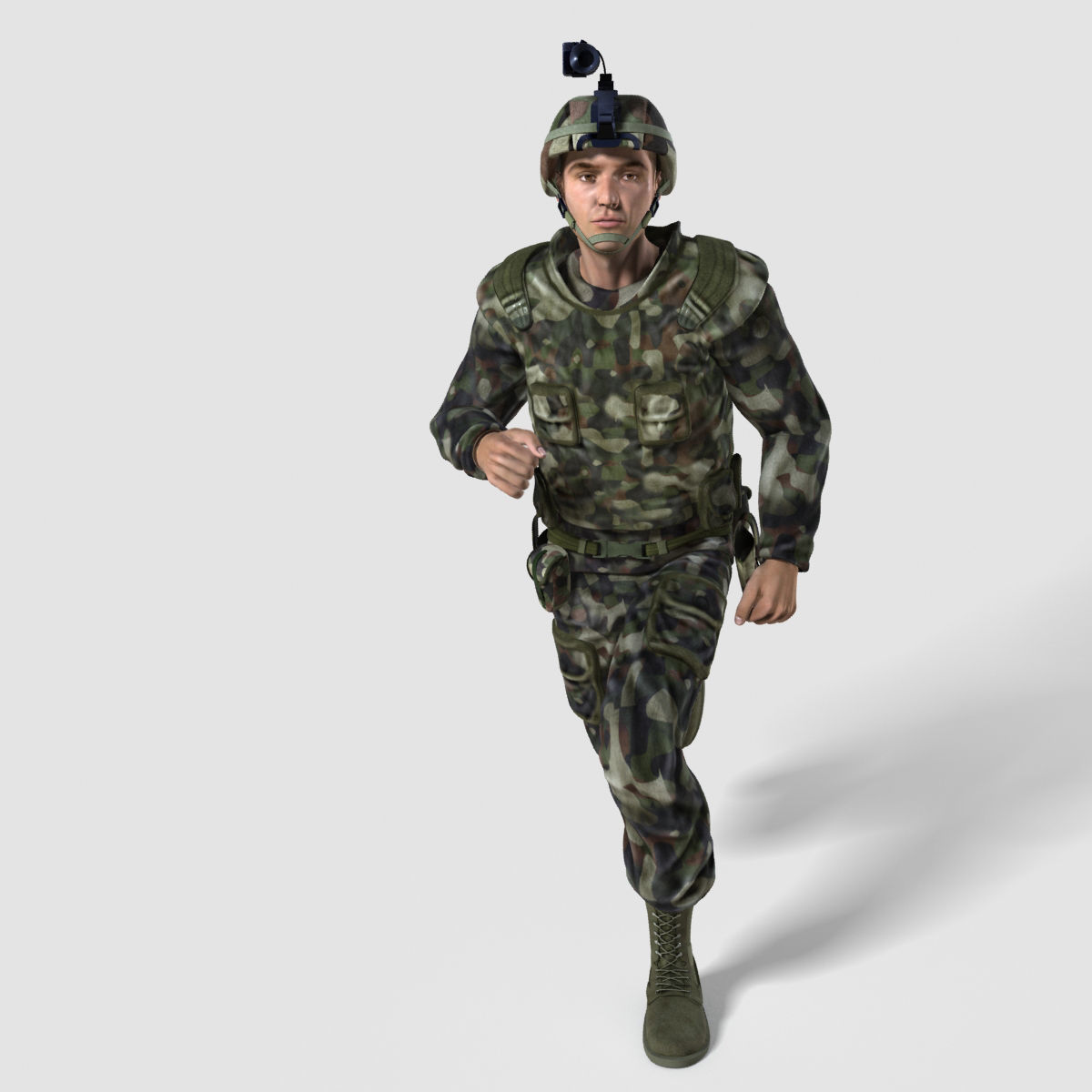 Low Poly Soldier Rigged Character Low-poly 3D model_1