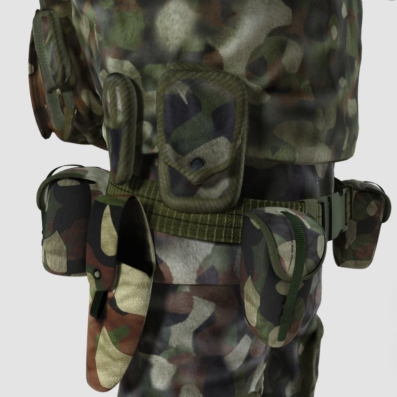 Low Poly Soldier Rigged Character Low-poly 3D model_9