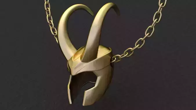 Loki Helmet Pendant Viking Jewelry