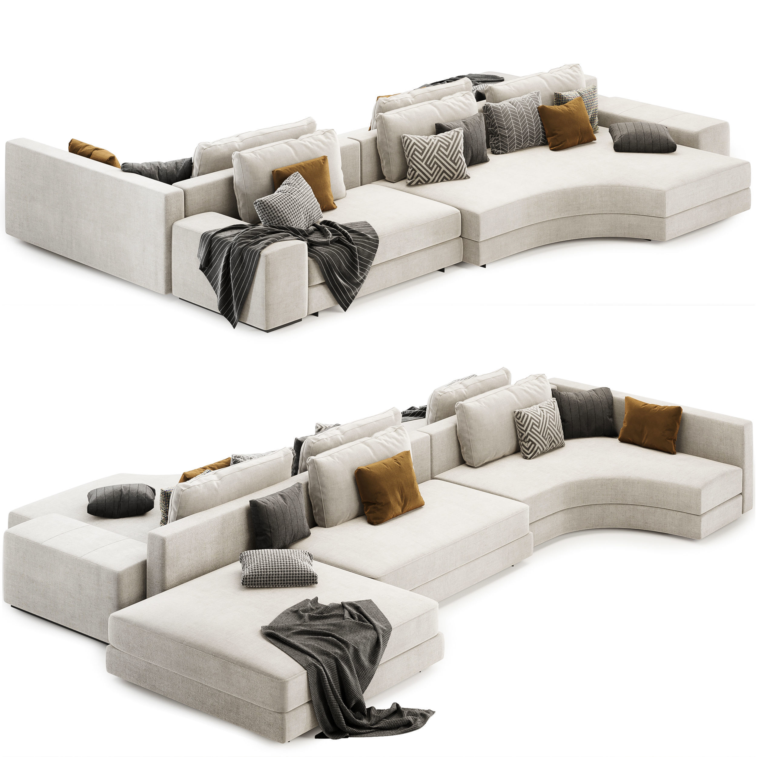 Daniels sofa set 3D model_1