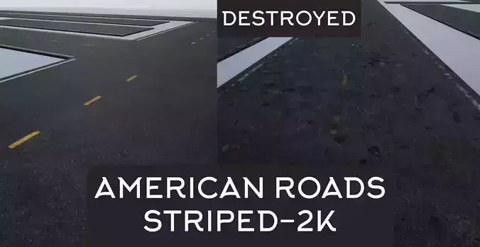 Modular Destroyed-Fine American Striped Roads 2K