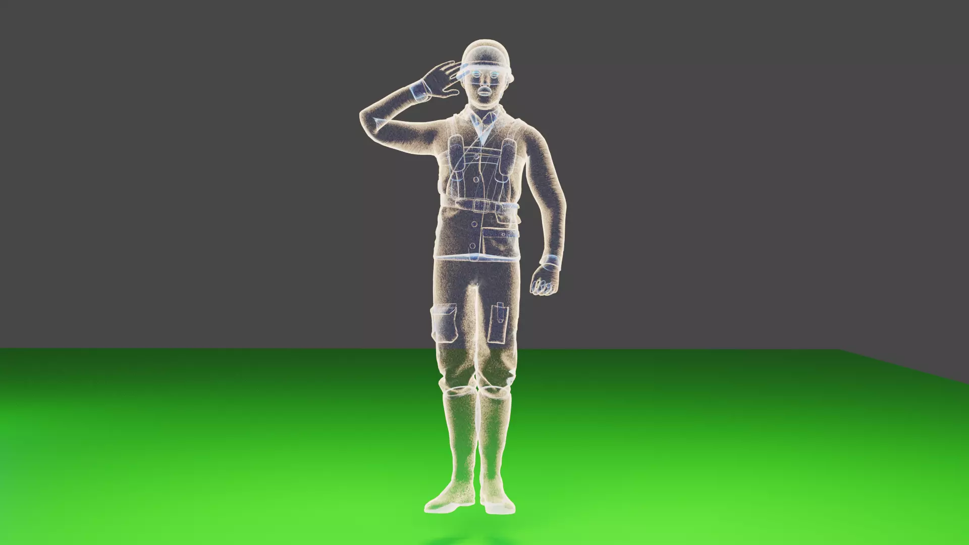 salute armyman 3D model_0