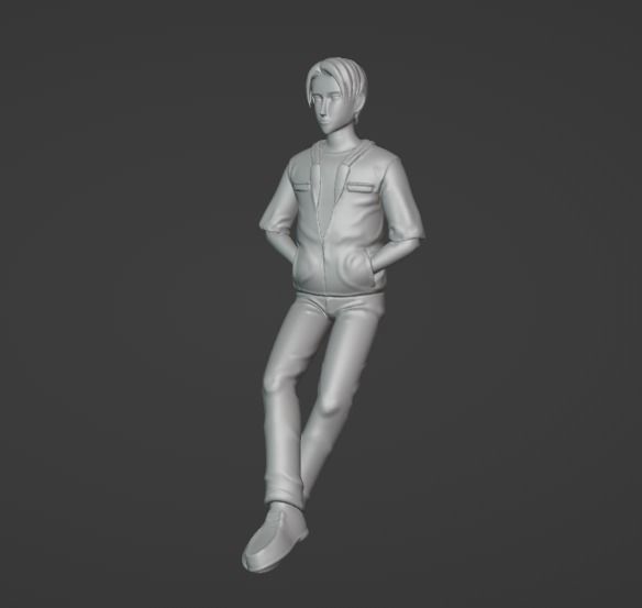 Takumi Fujiwara Initial D anime hero ready to print 3D print model_7