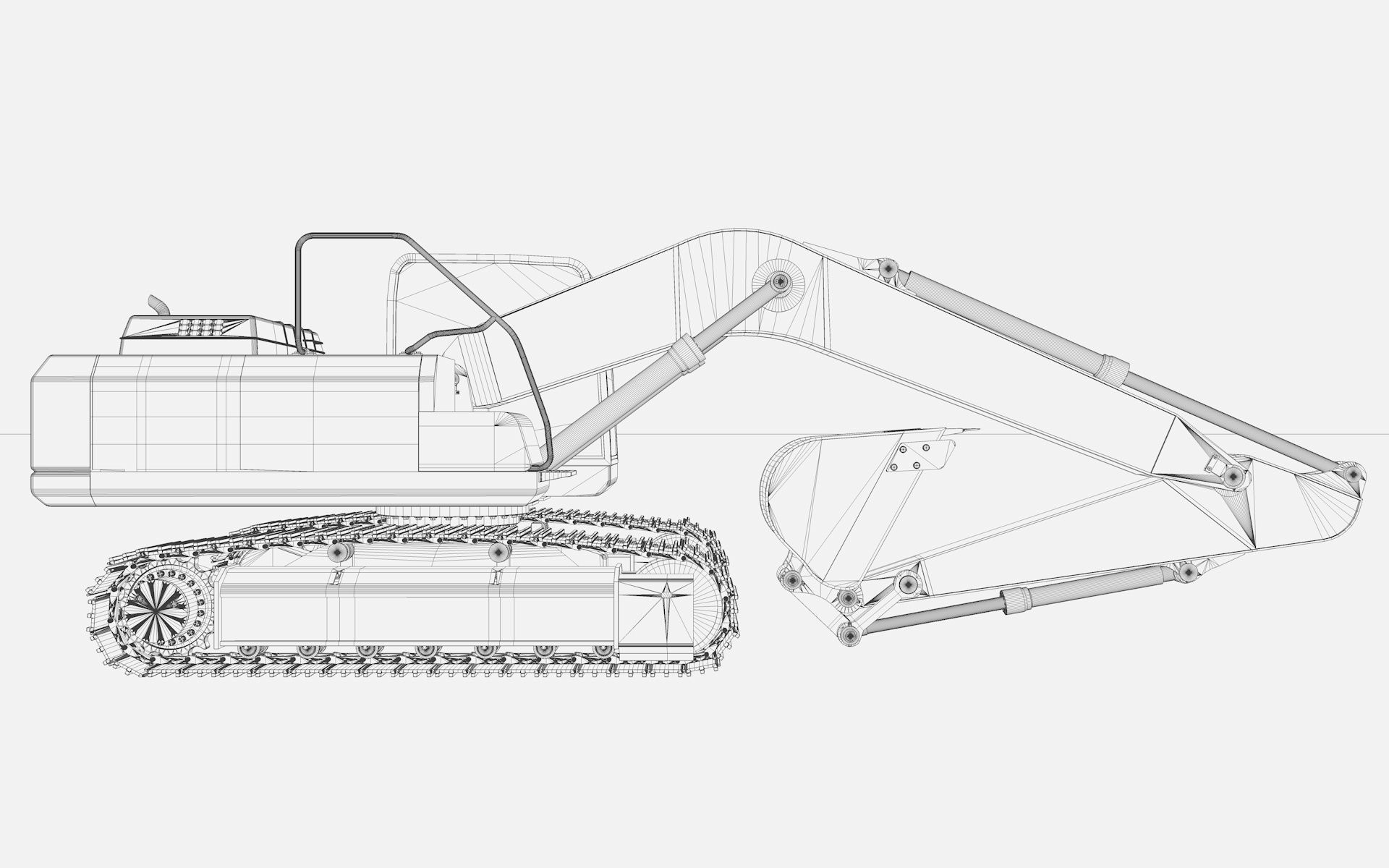 Crawler Excavators 3D model_16