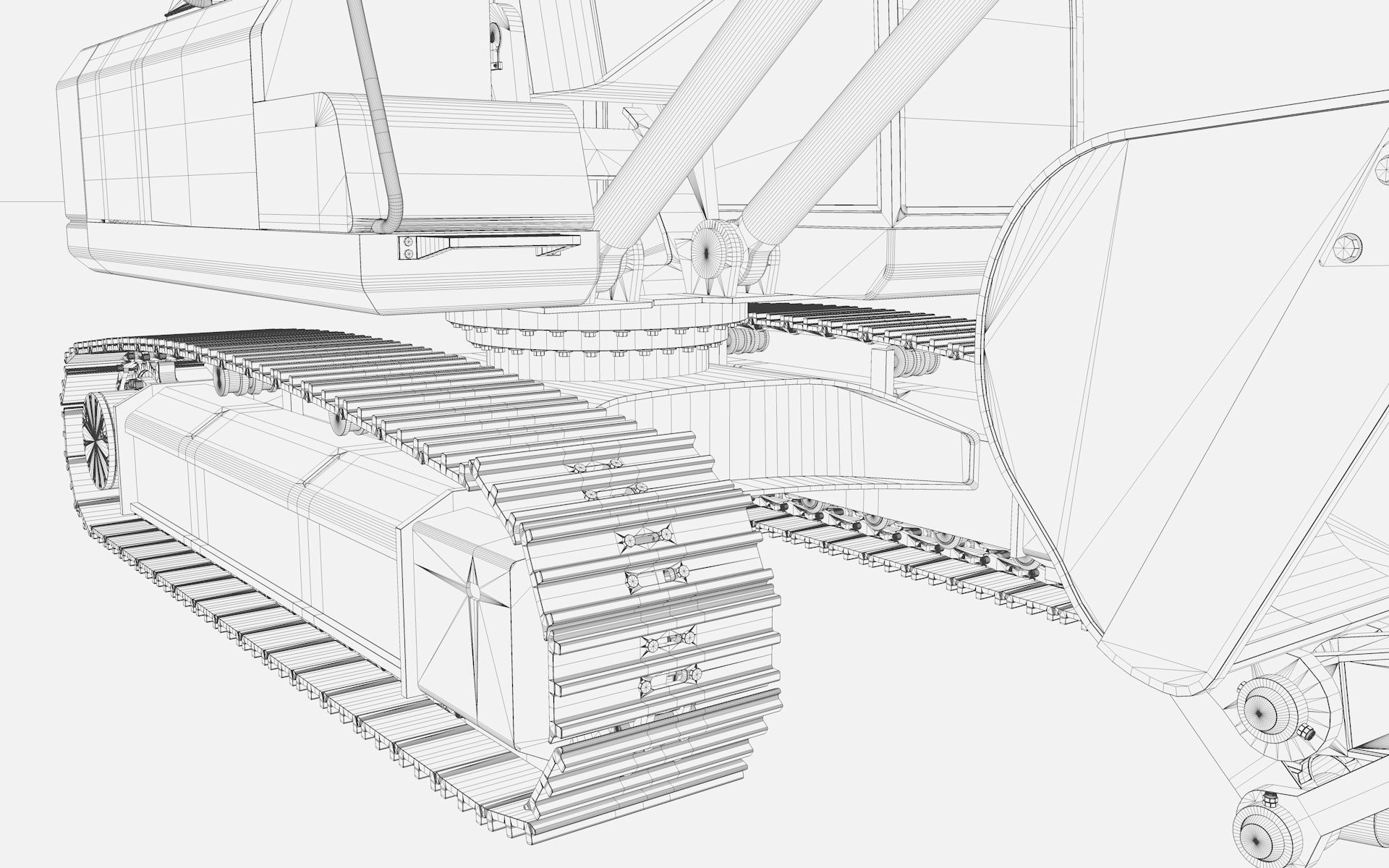 Crawler Excavators 3D model_23