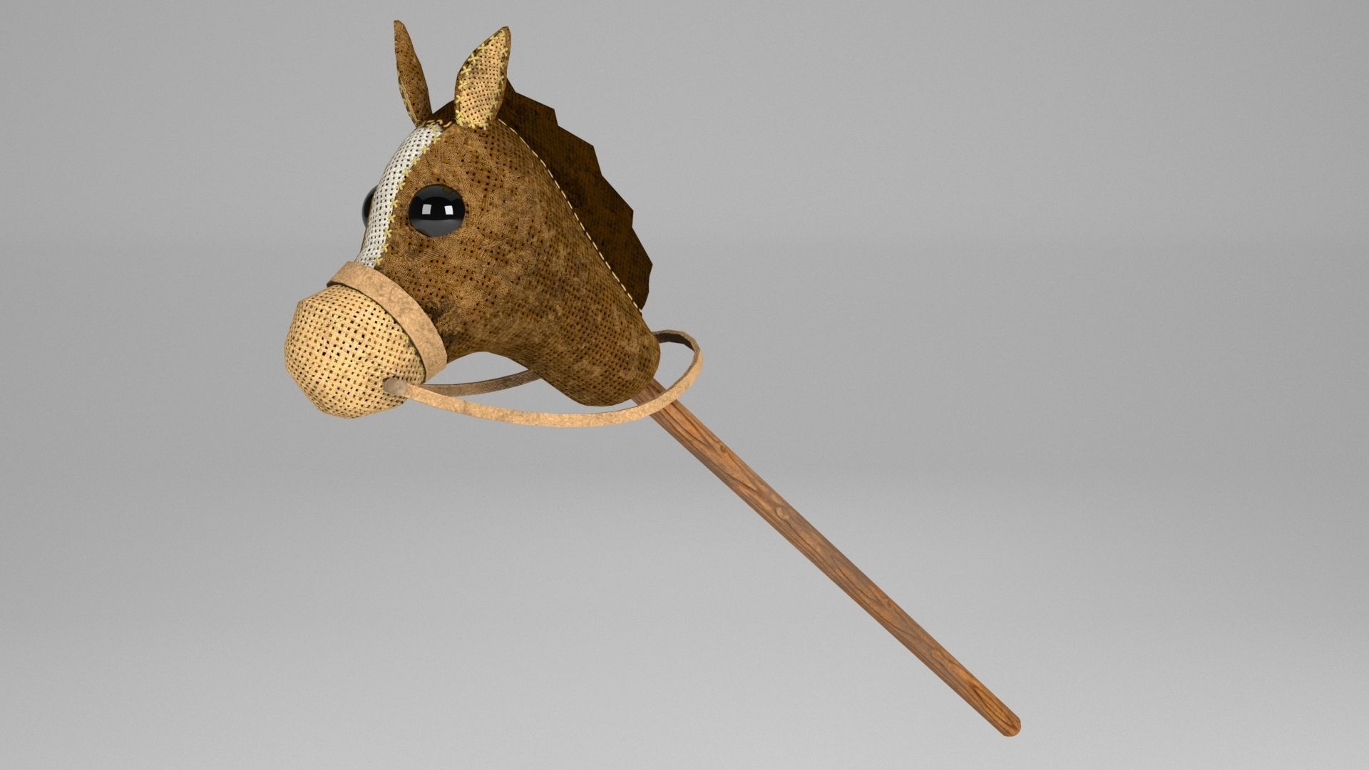 Stick Horses Low-poly 3D model_4