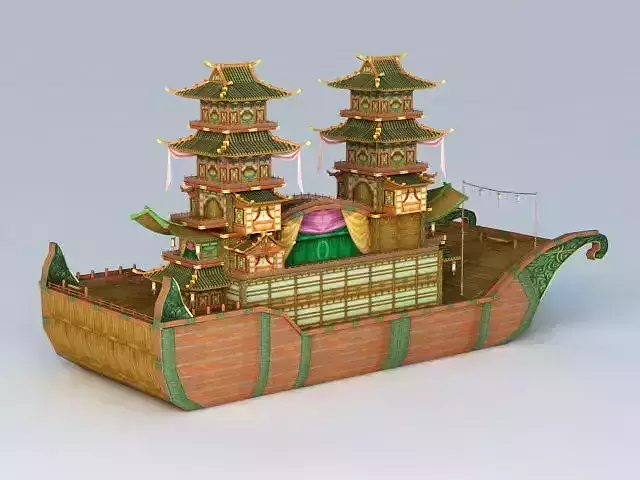Antique Boat 3D Model-19 Low-poly 3D model