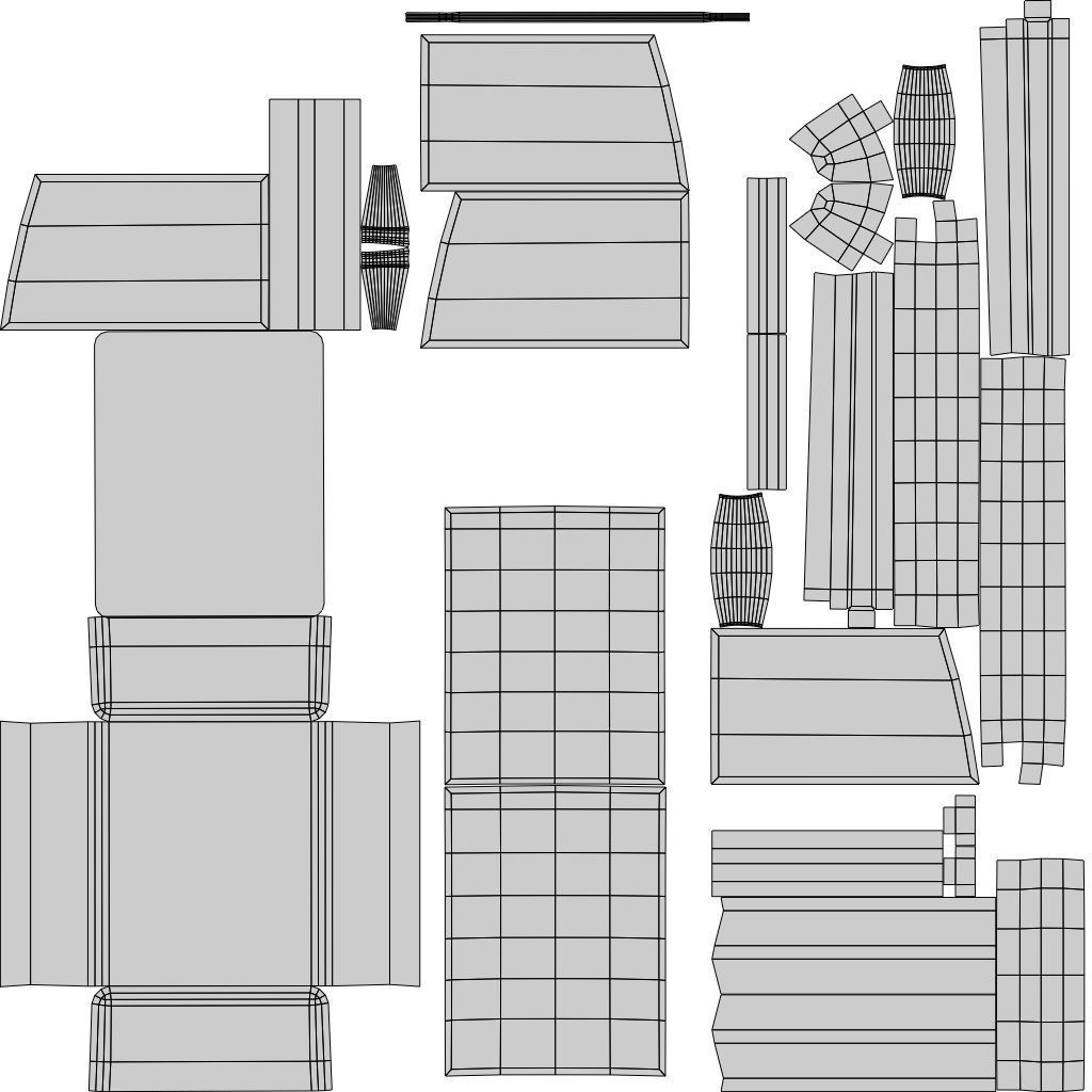 19th Sofas and Coffee Table Biedermeier Style for Blender Low-poly 3D model_20