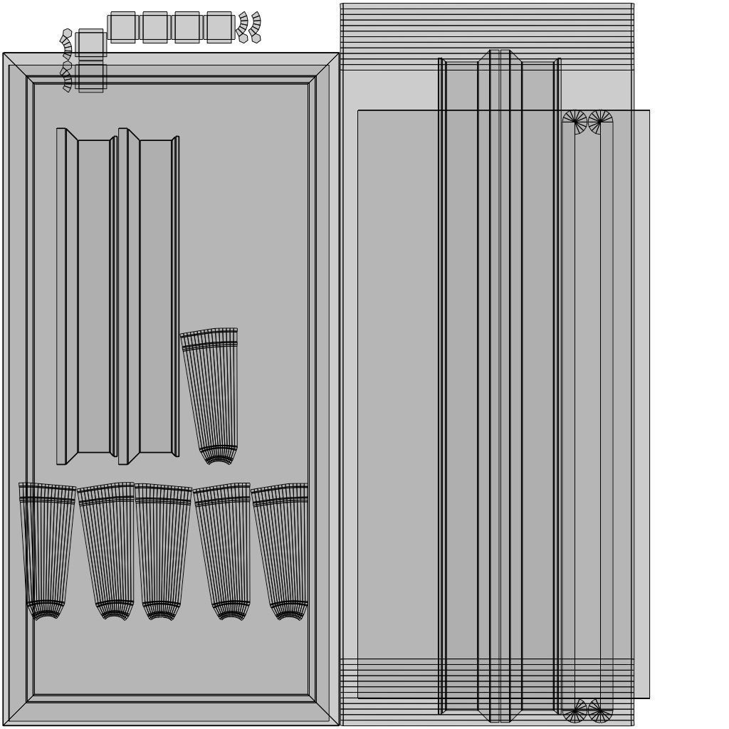 19th Sofas and Coffee Table Biedermeier Style for Blender Low-poly 3D model_19