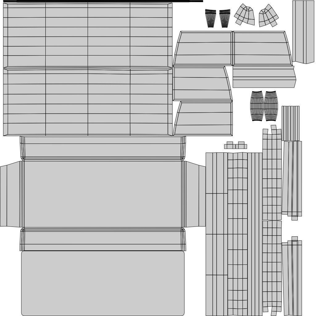 19th Sofas and Coffee Table Biedermeier Style for Blender Low-poly 3D model_18
