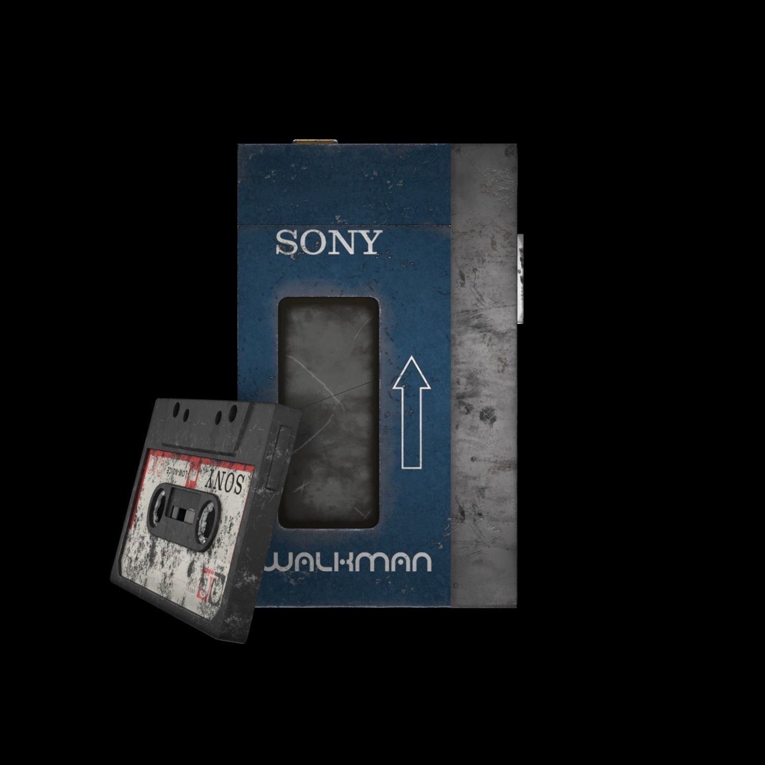 Walkman sony tape box 3D model_6
