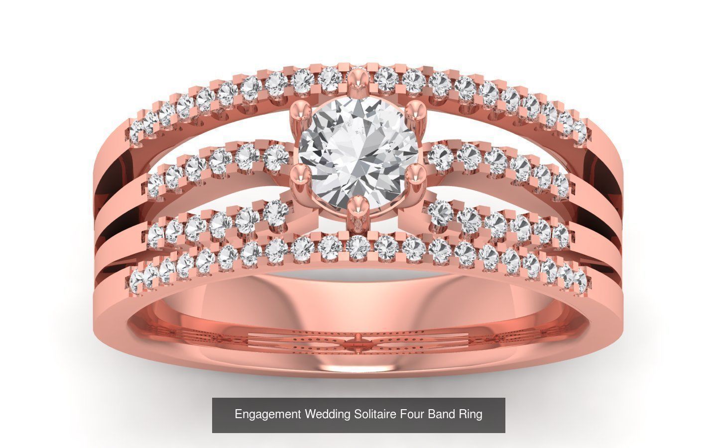 49 Solitaire Wedding Engagement Four Band Rings Collection _44