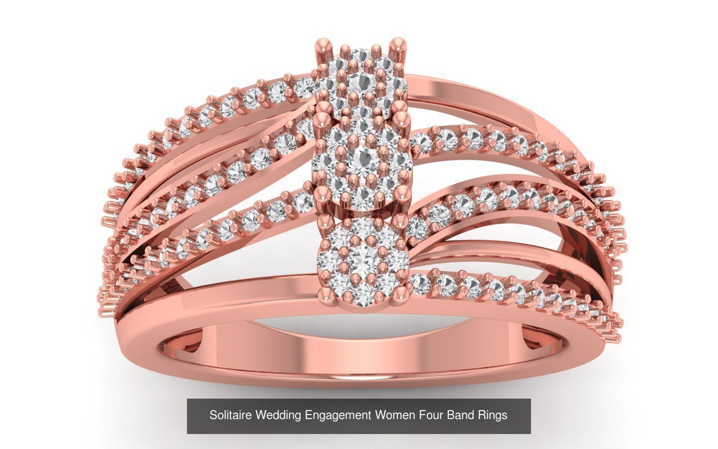 49 Solitaire Wedding Engagement Four Band Rings Collection _38