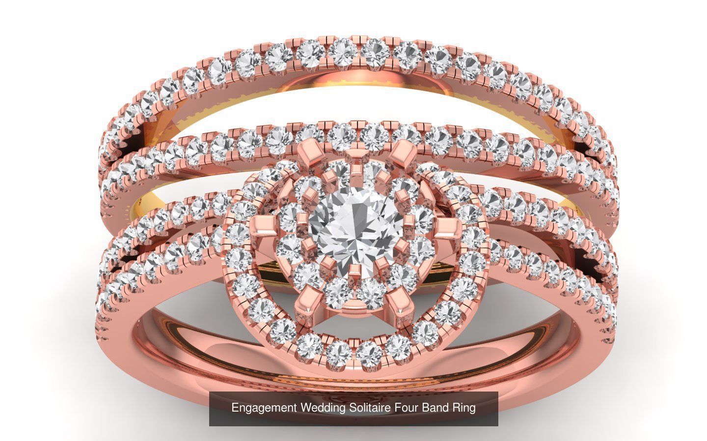 49 Solitaire Wedding Engagement Four Band Rings Collection _46