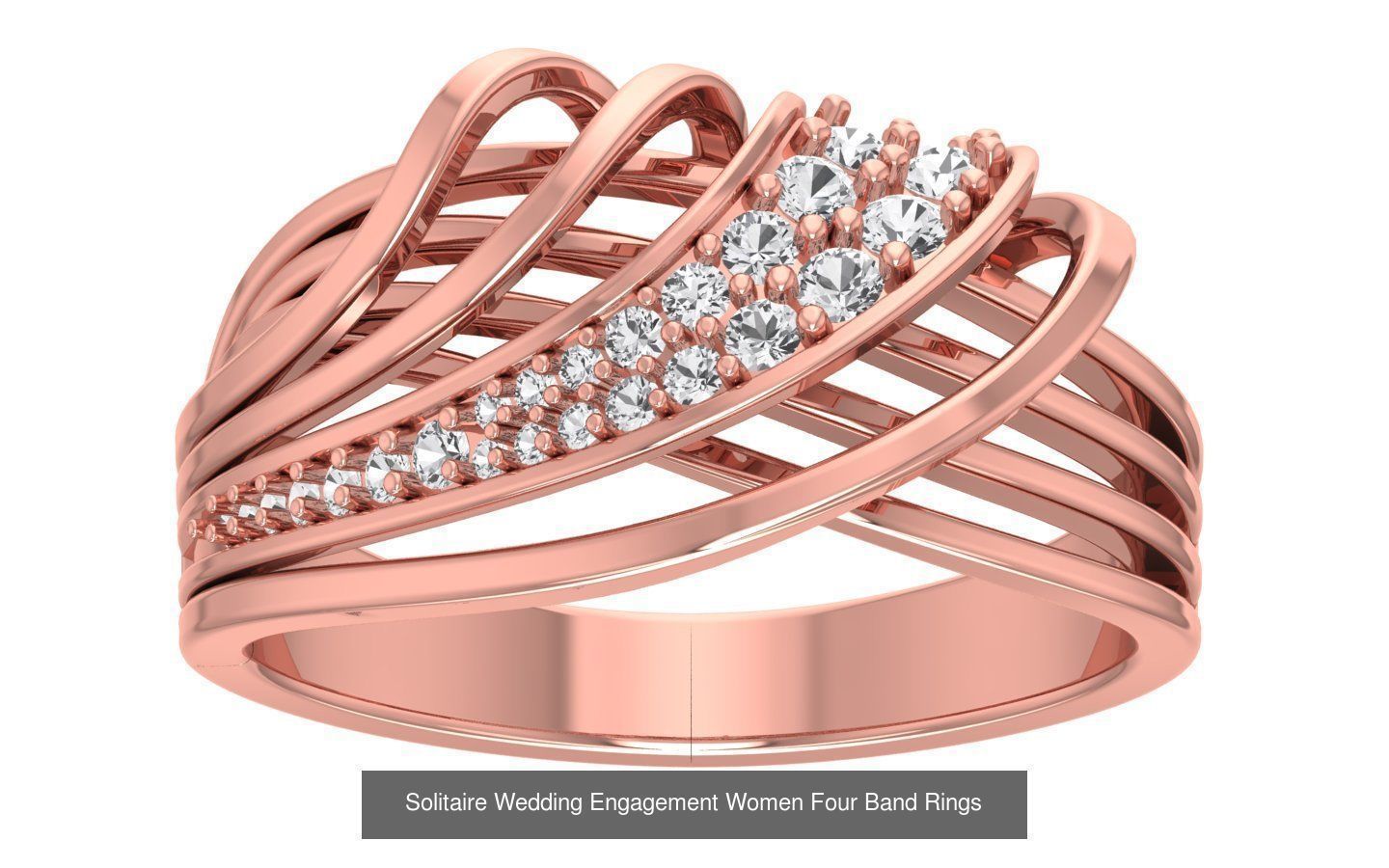 49 Solitaire Wedding Engagement Four Band Rings Collection _40