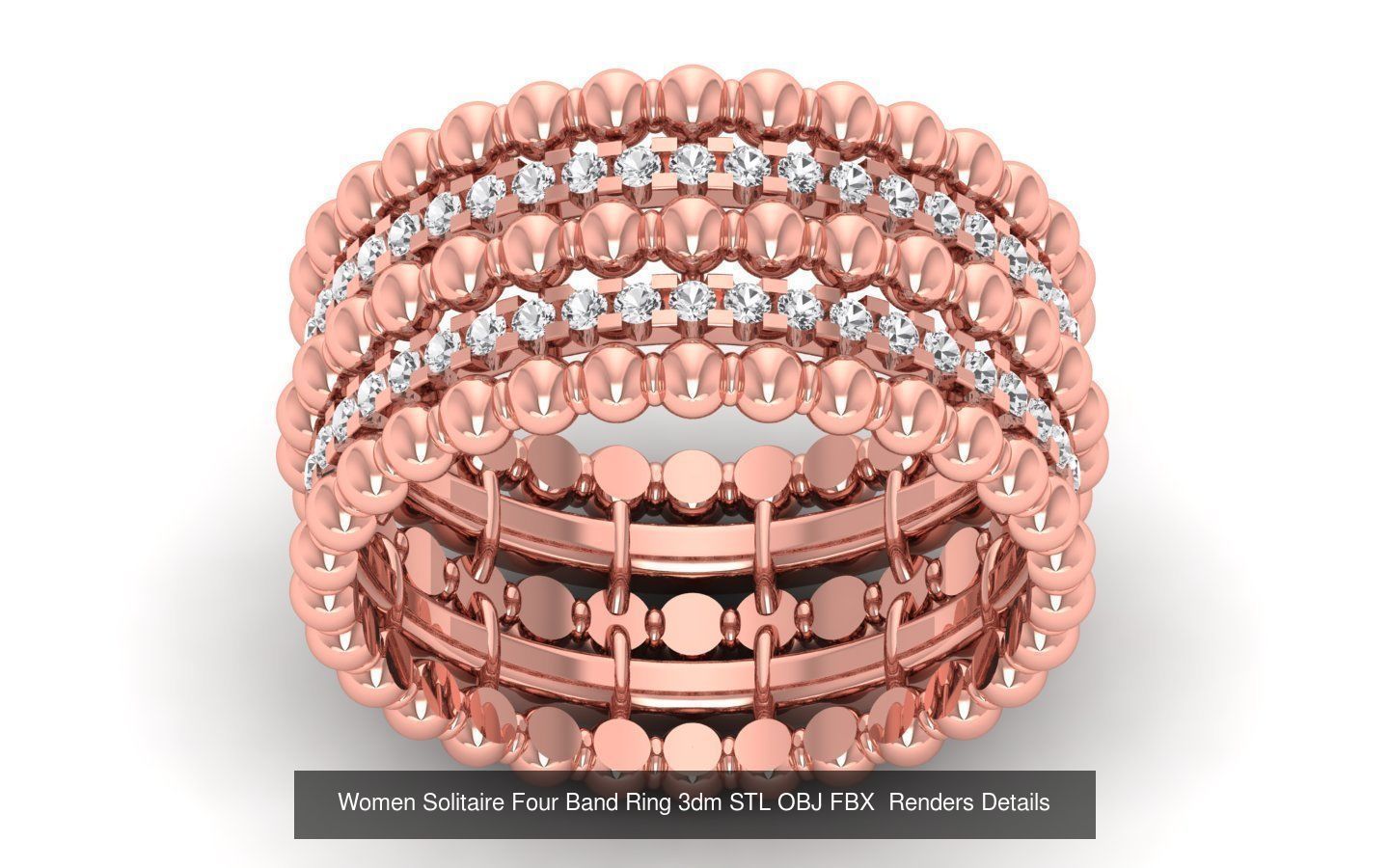 49 Solitaire Wedding Engagement Four Band Rings Collection _15